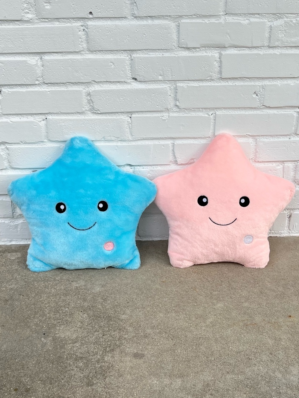 Star Plushie Throw Pillow Pink and Blue